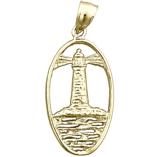 14K Gold Lighthouse Medallion