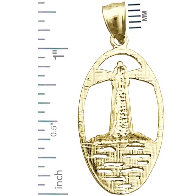 14K Gold Lighthouse Medallion