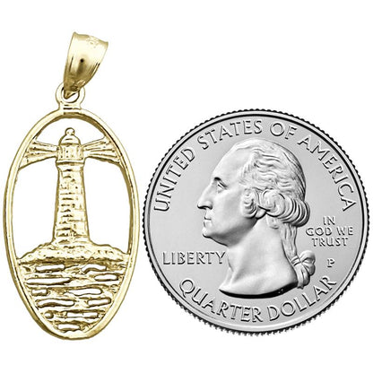 14K Gold Lighthouse Medallion