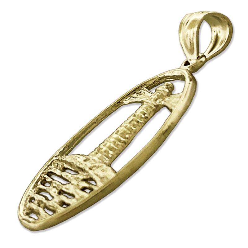 14K Gold Lighthouse Medallion