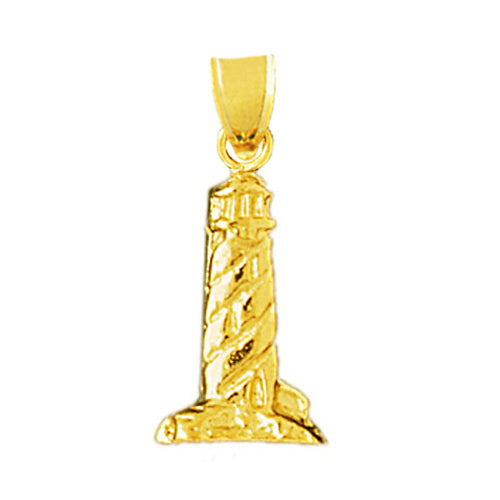 14K Gold 3 Dimensional Lighthouse Charm