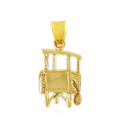 14K Gold Beach Life Guard Tower Charm