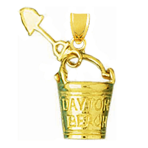 14K Gold 3D Daytona Pail and Shovel Charm
