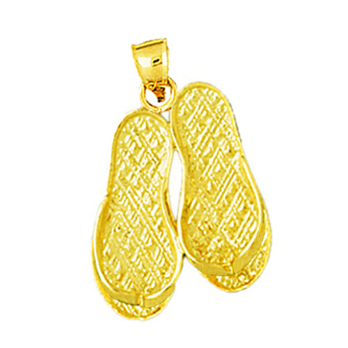 14K Gold Flip Flops Sandal Pendant