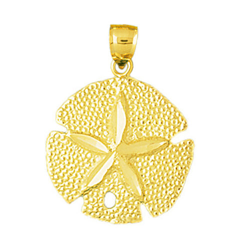 14K Gold 18MM Sand Dollar Charm