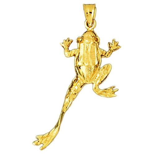 14K Gold 35MM Frog Pendant