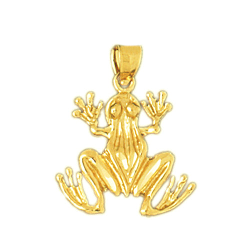 14K Gold 18MM Frog Pendant