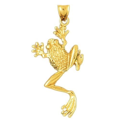 14K Gold Frog Pendant