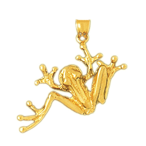 14K Gold Leap Frog Pendant