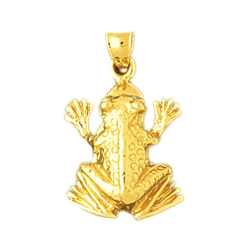 14K Gold 16MM Frog Charm