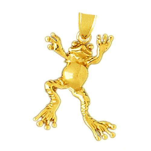 14K Gold Frog Climbing Pendant