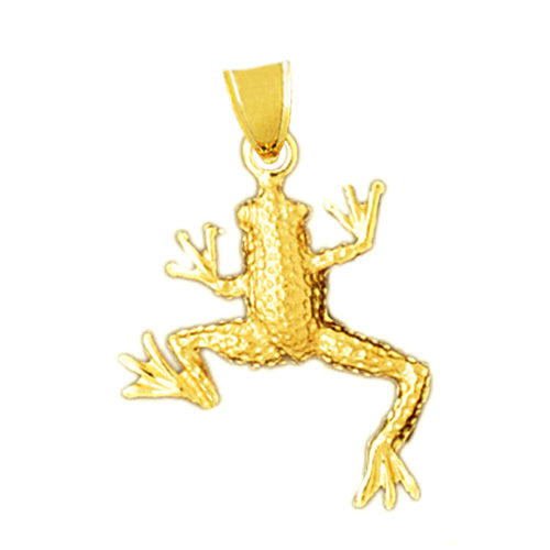 14K Gold Tree Frog Pendant