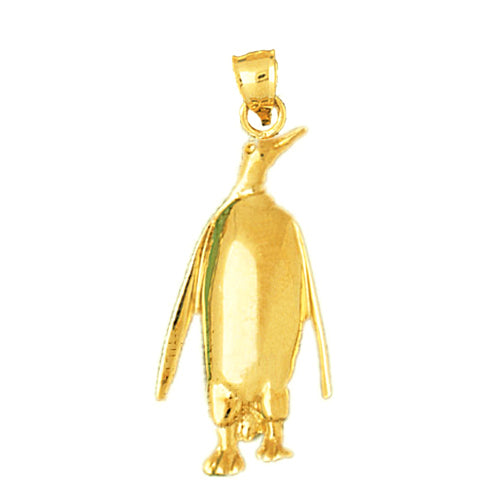 14K Gold 30MM Penguin Pendant