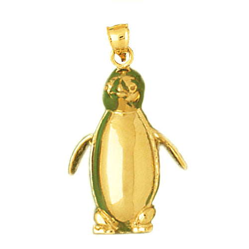 14K Gold Penguin Calf Pendant