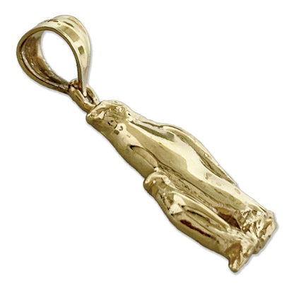 14K Gold Penguin and Calf Charm