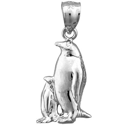 14K Gold Penguin and Calf Charm