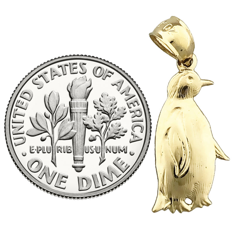 14K Gold Penguin Charm