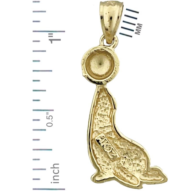 14K Gold Sea Lion with Ball Charm