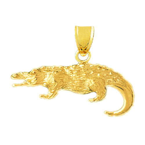 14K Gold Hungry Alligator Pendant