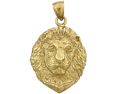 14K Gold 24MM Lion Head Pendant