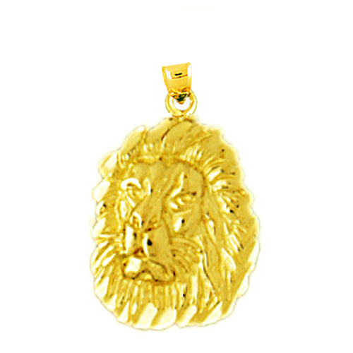 14K Gold Lion Head Charm