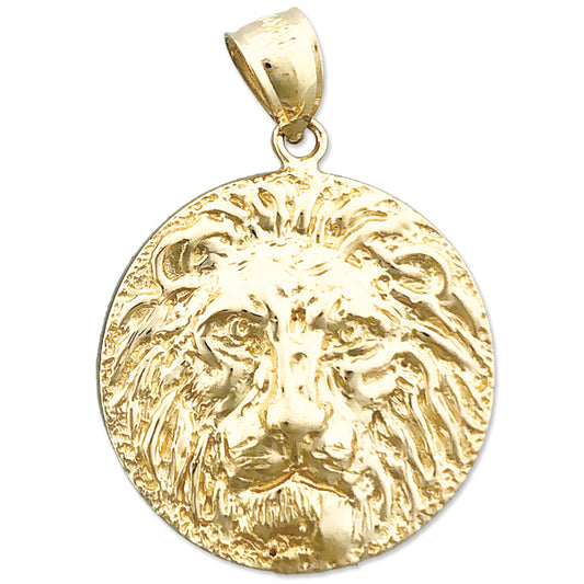 14K Gold Lion Head Medallion
