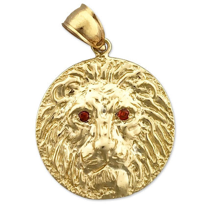 14K Gold Lion Head Medallion