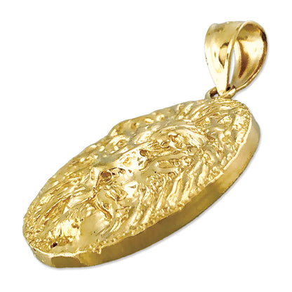 14K Gold Lion Head Medallion