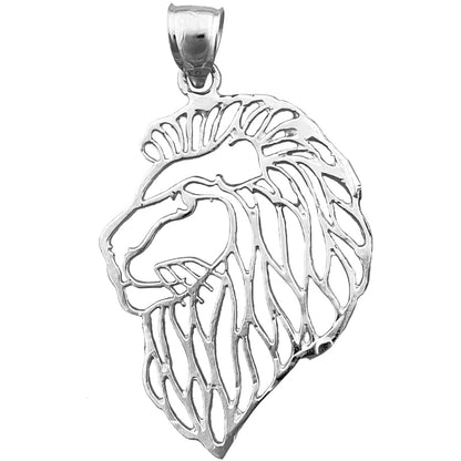 14K Gold Filigree Lion Head Pendant