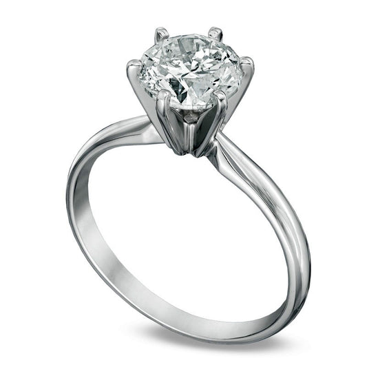 1.50 CT. Certified Natural Clarity Enhanced Diamond Solitaire Engagement Ring in Solid 14K White Gold (I/I2)