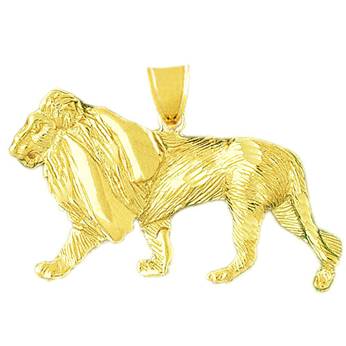 14K Gold Lion Pendant