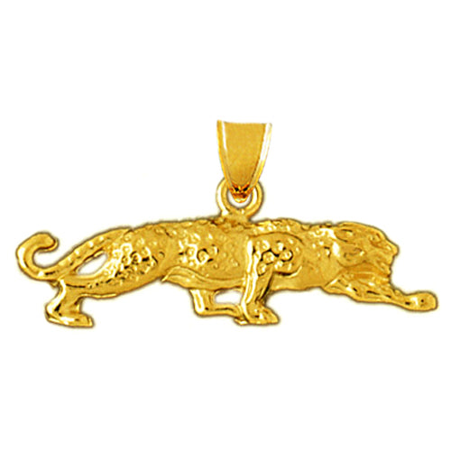 14K Gold 28MM Tiger Pendant