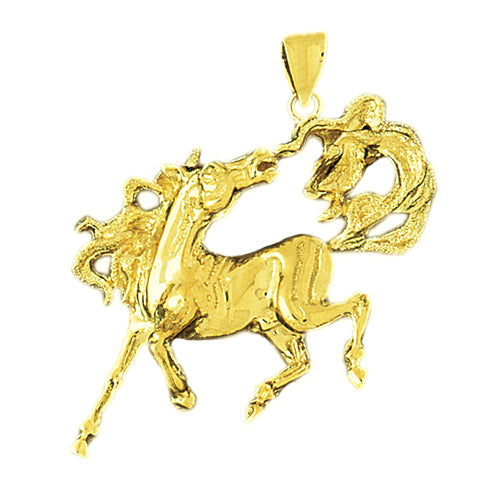 14K Gold Enchanting Horse Pendant