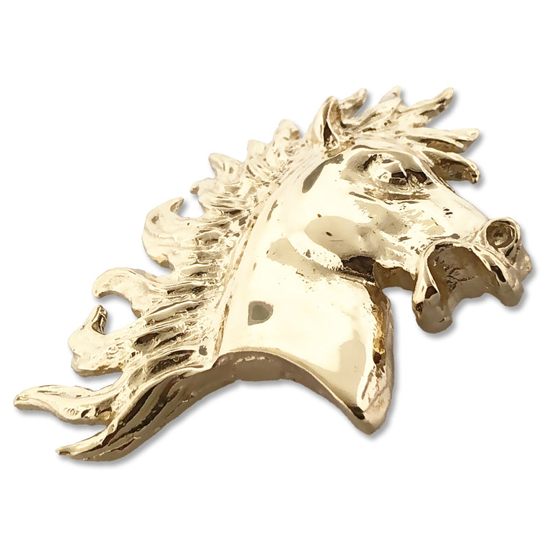 14K Gold Horse Head with Wild Mane Slide