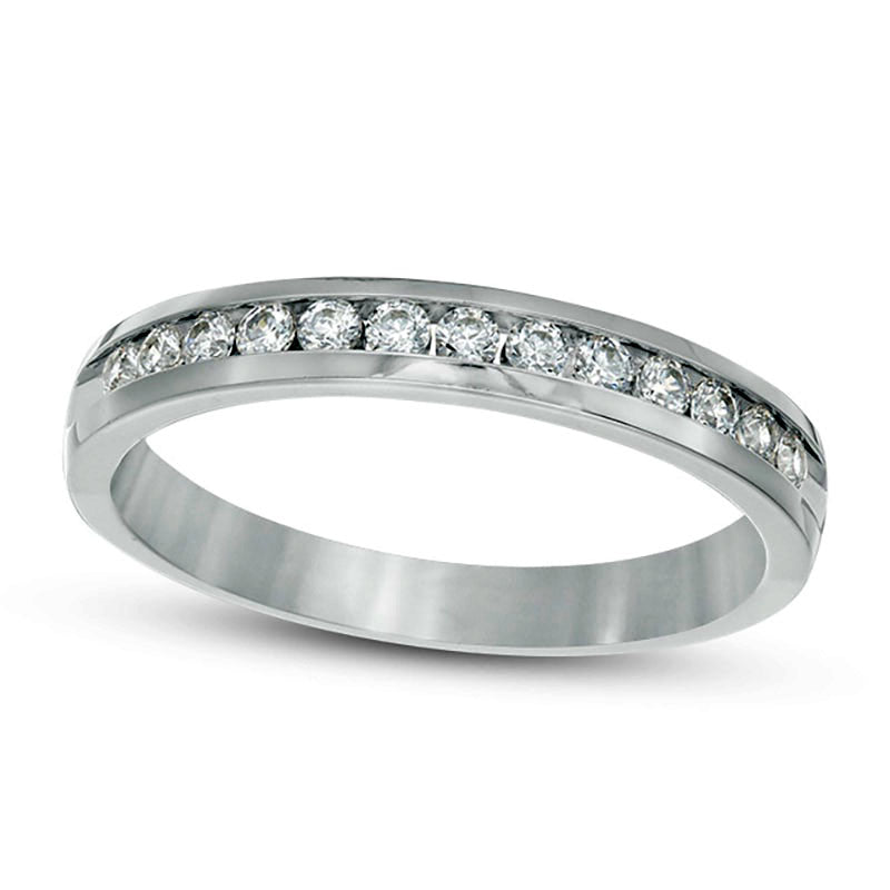 0.25 CT. T.W. Natural Diamond Channel Band in Solid 14K White Gold