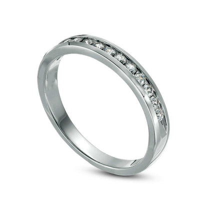 0.25 CT. T.W. Natural Diamond Channel Band in Solid 14K White Gold