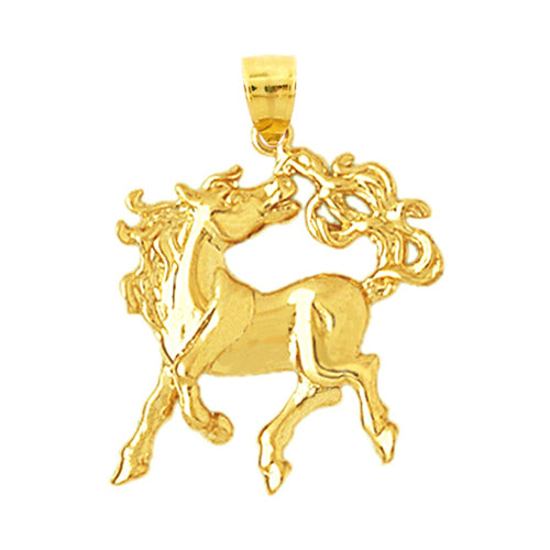 14K Gold Show Horse Pendant