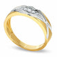 Men's 0.13 CT. T.W. Natural Diamond Wedding Band in Solid 10K Two-Tone Gold