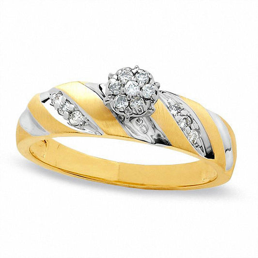 0.13 CT. T.W. Natural Diamond Engagement Ring in Solid 10K Two-Tone Gold