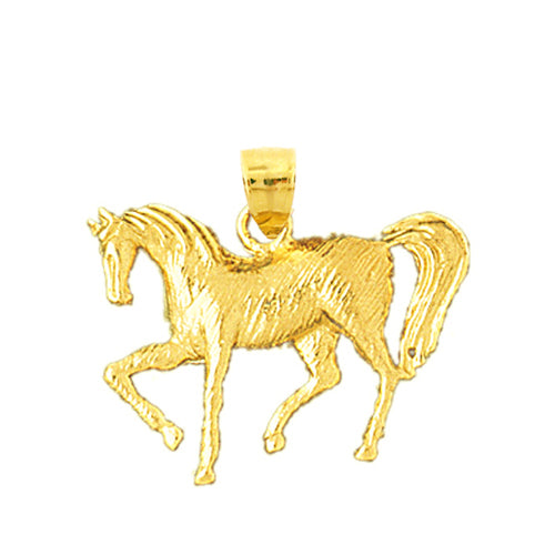 14K Gold Trained Horse Pendant