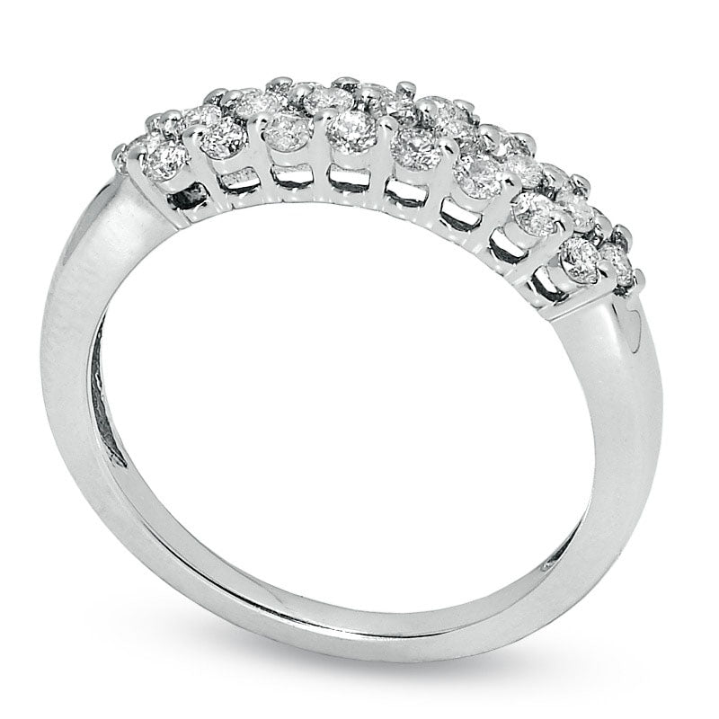 0.50 CT. T.W. Natural Diamond Anniversary Band in Solid 14K White Gold