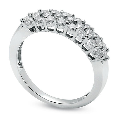 0.75 CT. T.W. Natural Diamond Anniversary Band in Solid 14K White Gold
