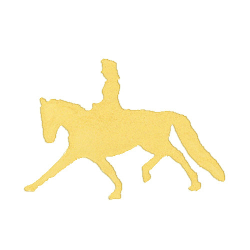 14K Gold Silhouette Lady Horse Pendant