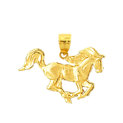 14K Gold Galloping Horse Charm