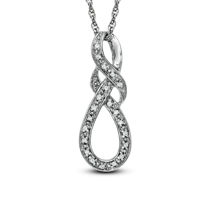 Natural Diamond Accent Knotted Swirl Pendant in Sterling Silver