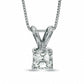 0.25 CT. Certified Asscher-Cut Natural Clarity Enhanced Solitaire Pendant in 18K White Gold (I/VS2)
