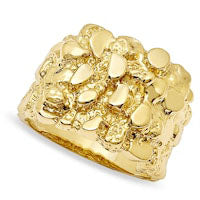 Men's Solid 10K Yellow Gold Nugget Ring
