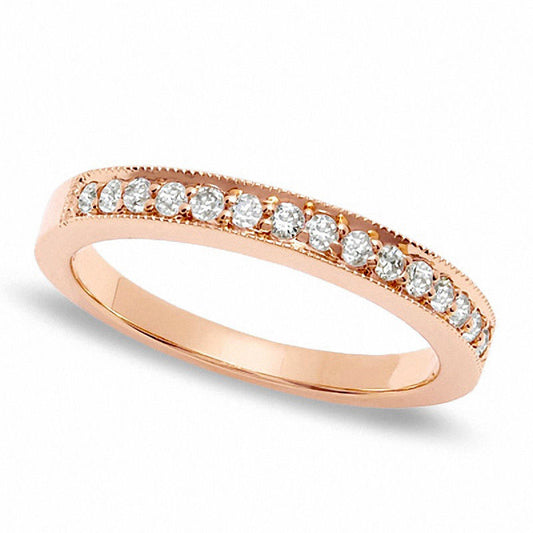 0.25 CT. T.W. Natural Diamond Stackable Band in Solid 14K Rose Gold