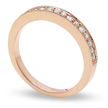 0.25 CT. T.W. Natural Diamond Stackable Band in Solid 14K Rose Gold