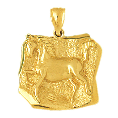 14K Gold Horse Medallion